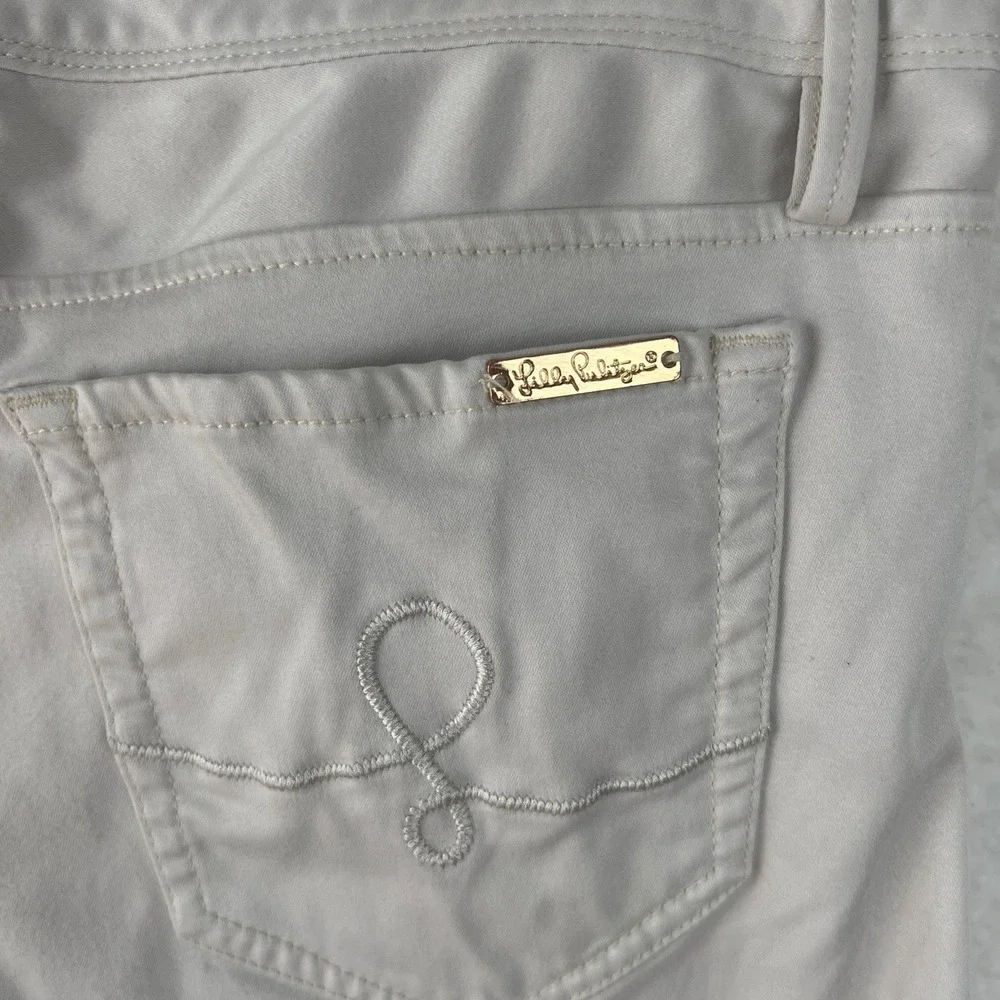 LILLY PULITZER Worth Skinny Jeans Womens Mid Rise‎ White Stretch Fit Cotton Sz 6